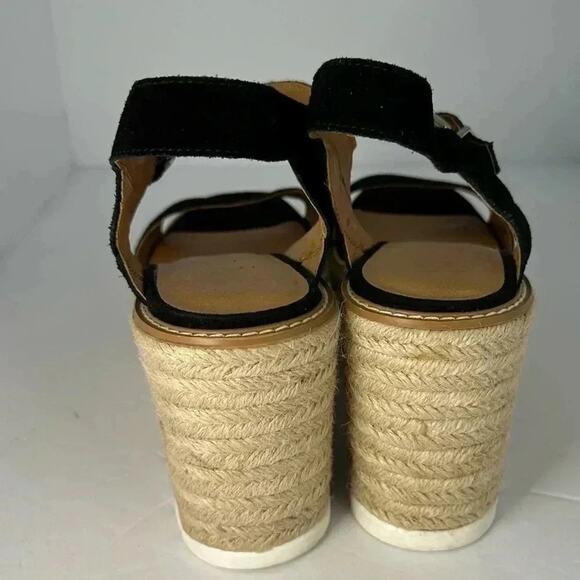 Crown Vintage Platform Espadrille Sandals Black Size11 - Picture 4 of 9